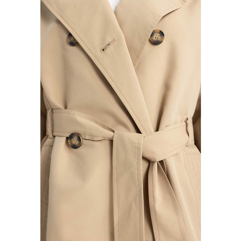 DEFACTO Waterproof Regular Fit Belted Trench Coat