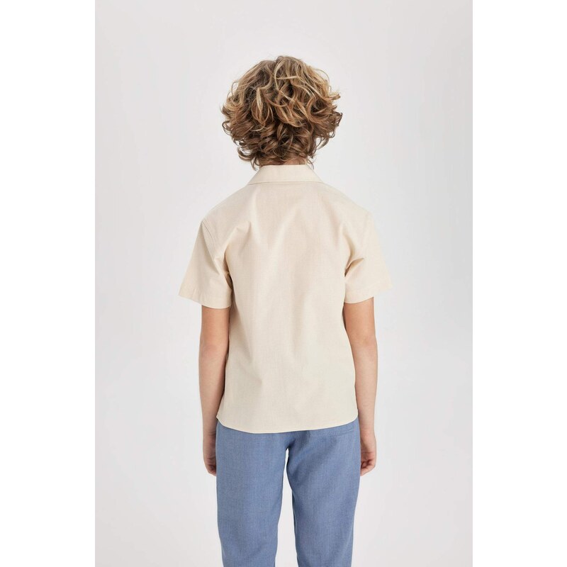 DEFACTO Boy Oversize Fit Polo Neck Waffle Shirt