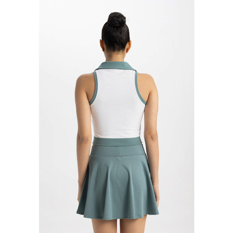 DEFACTO Crop Top Polo Collar Sleeveless Undershirt