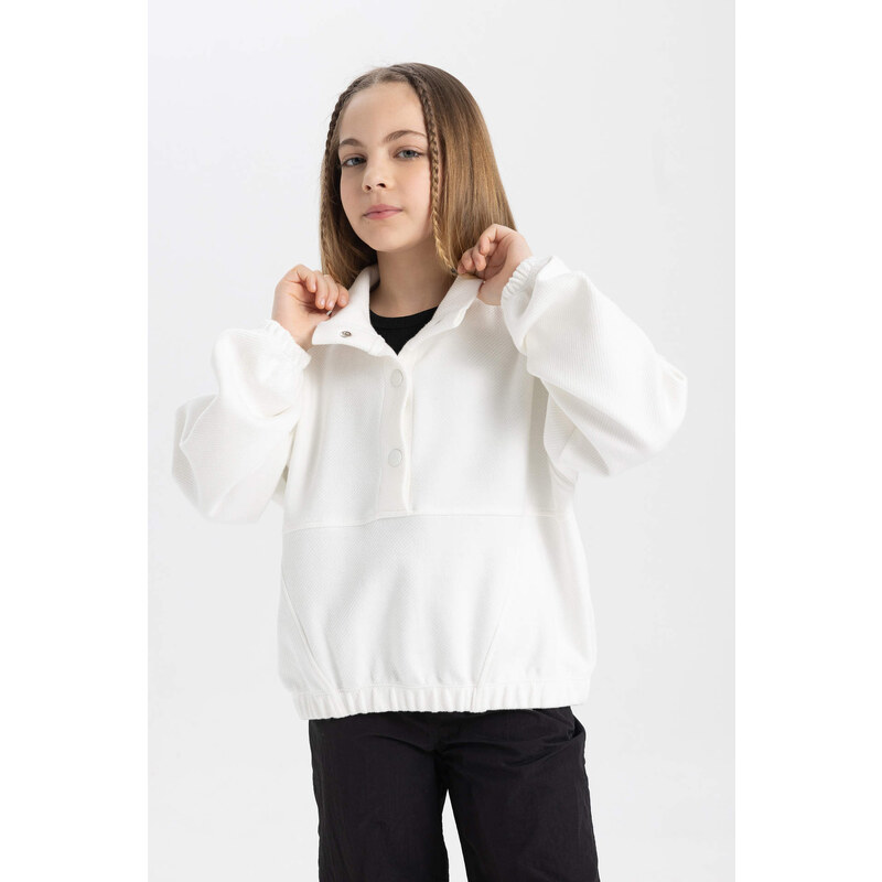 DEFACTO Girl Oversize Fit Turtleneck Sweatshirt