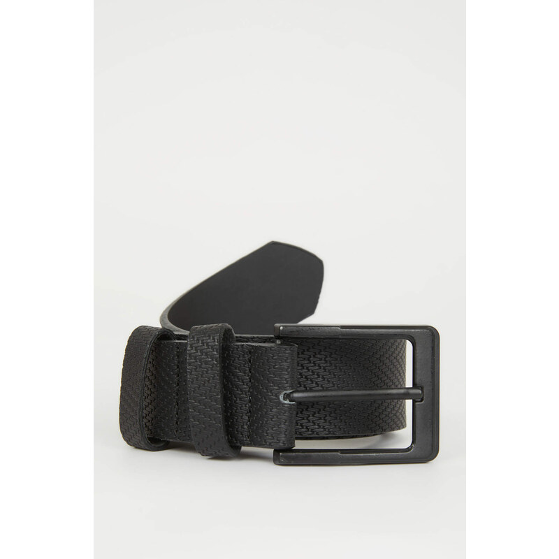 DEFACTO Men's Patterned Faux Leather Belt