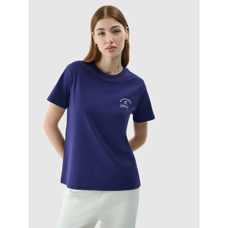 4F Dámské tričko regular s potiskem - tmavě modré