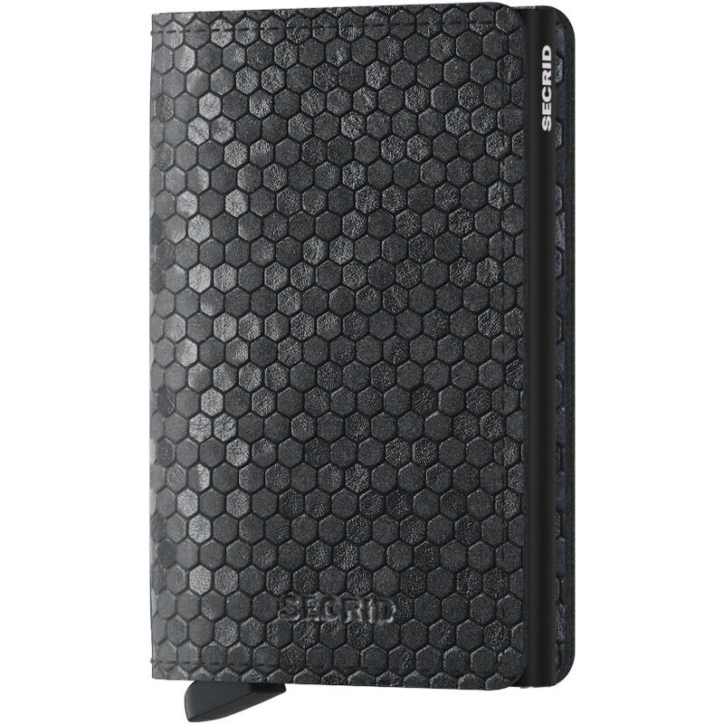 Kožené pouzdro na karty SECRID Slimwallet Hexagon Black černé