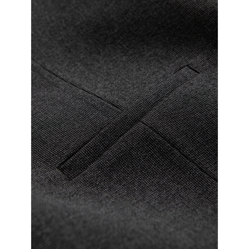 Ombre Clothing Pánská obleková vesta s límcem - grafitová V2 OM-BLZV-0109