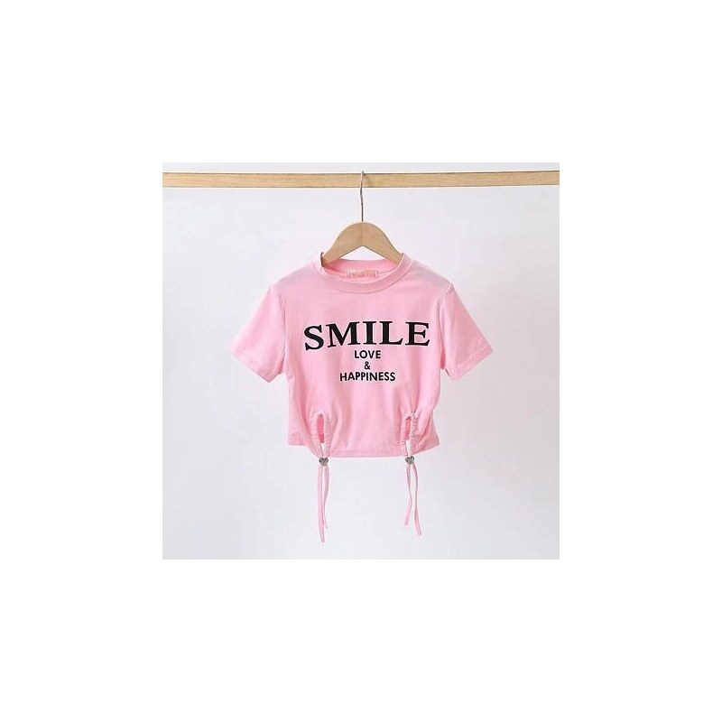 By Mini - butik SMILE crop top pink