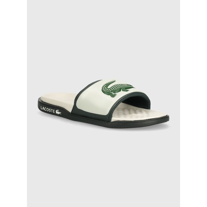 Pantofle Lacoste Serve Slide Dual pánské, zelená barva, 47CMA0014