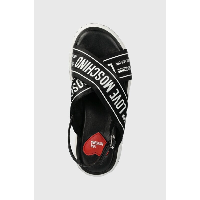 Sandály Love Moschino dámské, černá barva, na platformě, JA16315I0IIX300A