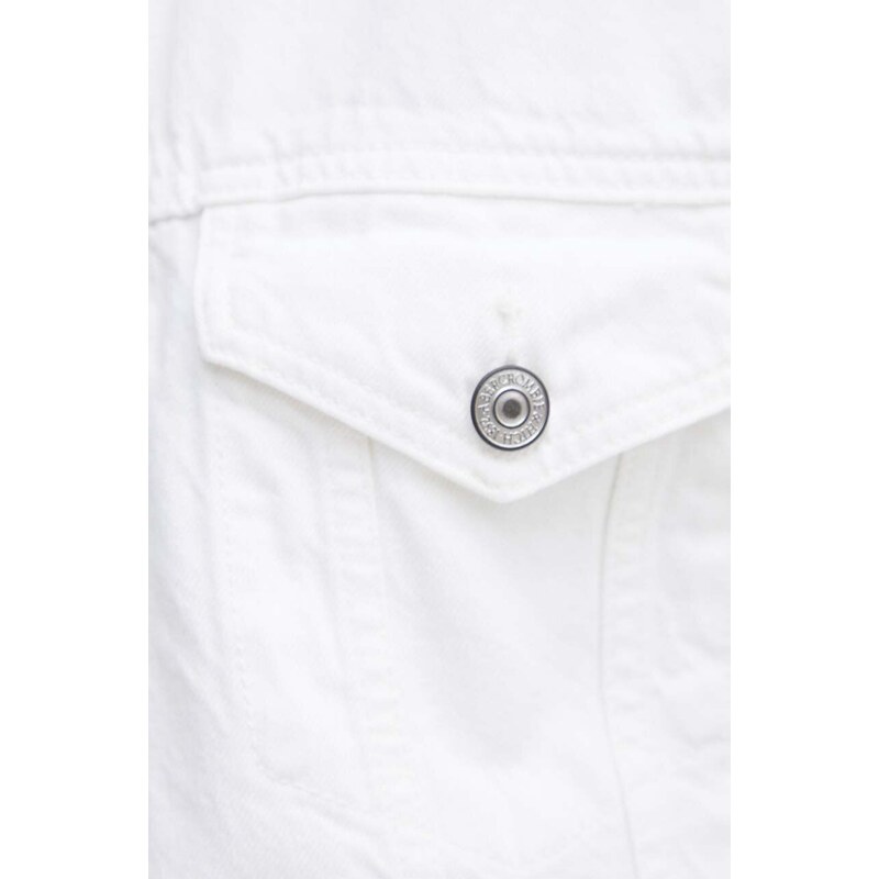 Džínová bunda Abercrombie & Fitch dámská, béžová barva, přechodná, oversize