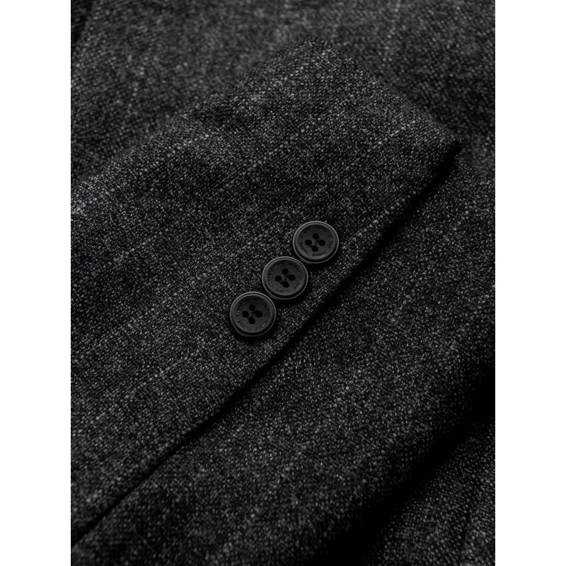 Ombre Stylish men's jacquard jacket with delicate stripes - graphite