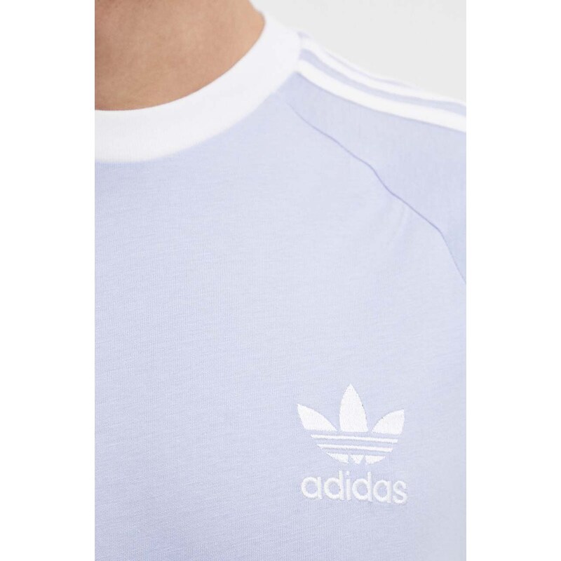 Bavlněné tričko adidas Originals fialová barva, s aplikací, IS0614