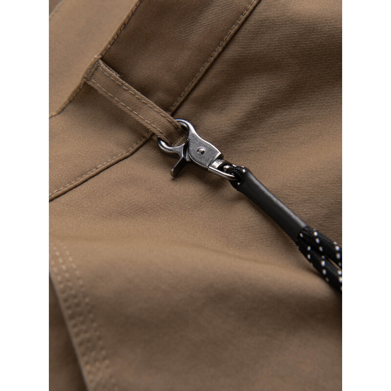Ombre Clothing Pánské kalhoty s nákladovými kapsami a lemem nohavic - světle hnědé V3 OM-PACG-0189