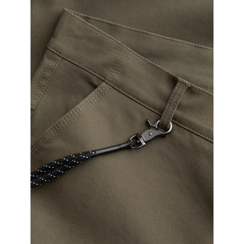 Ombre Men's pants with cargo pockets and leg hem - dark olive green