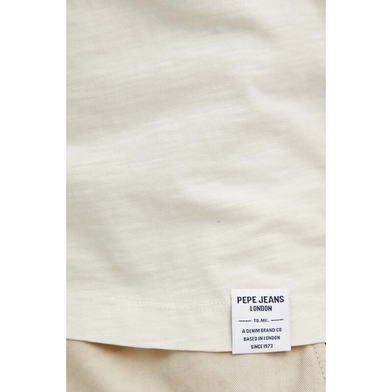 Bavlněné polo tričko Pepe Jeans HAZZEL béžová barva, PM542150