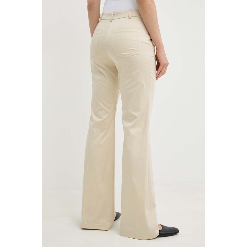 Kalhoty MAX&Co. dámské, béžová barva, zvony, high waist, 2416131034200