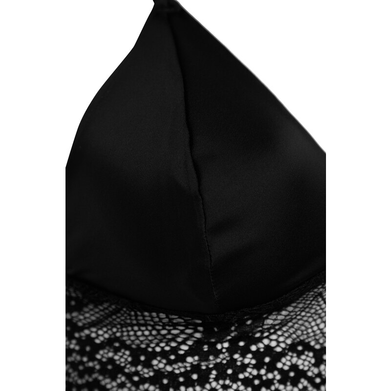 Trendyol Black Satin Lace Detailed Capless Knitted Underwear Set