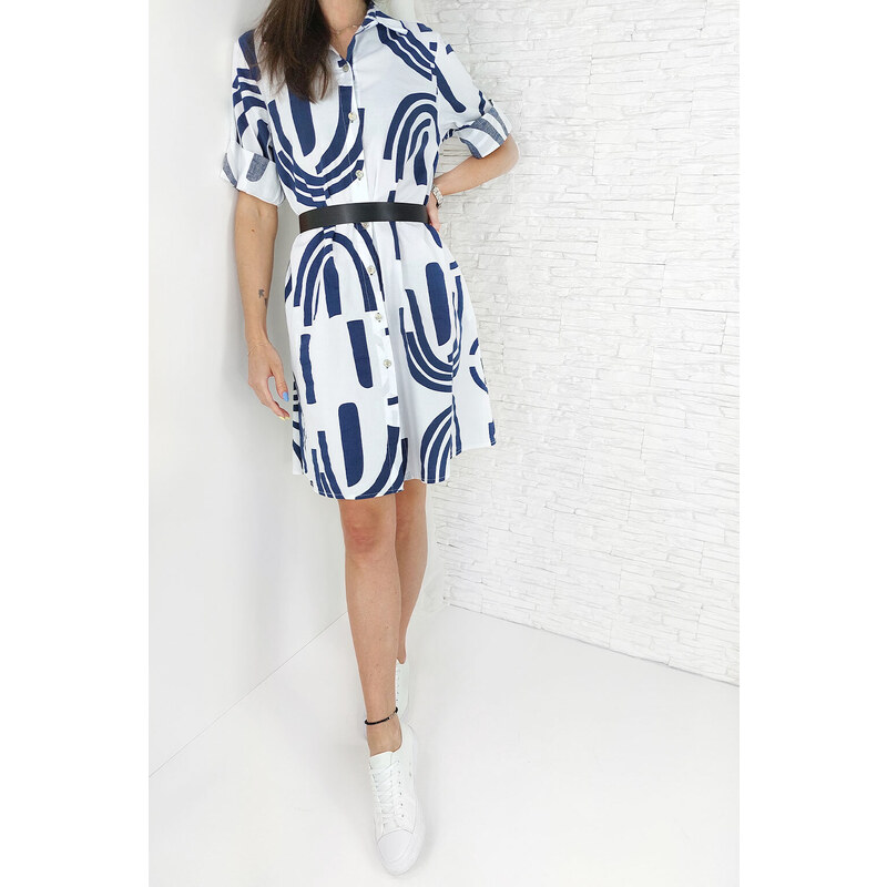 New collection Bílé košilové šaty MA-24080WH 92282396