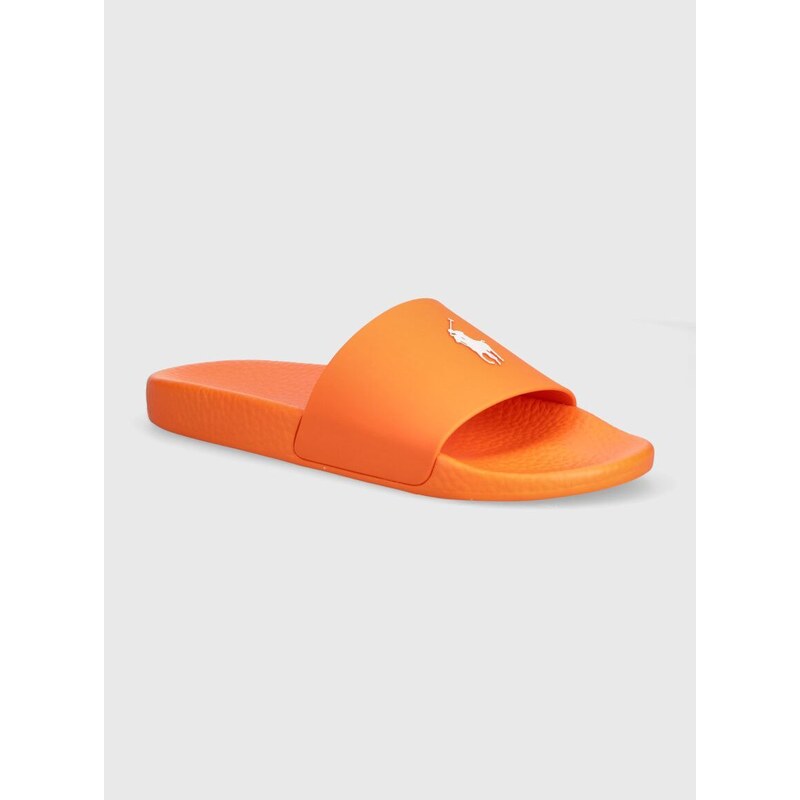 Pantofle Polo Ralph Lauren Polo Slide pánské, oranžová barva, 809931326002