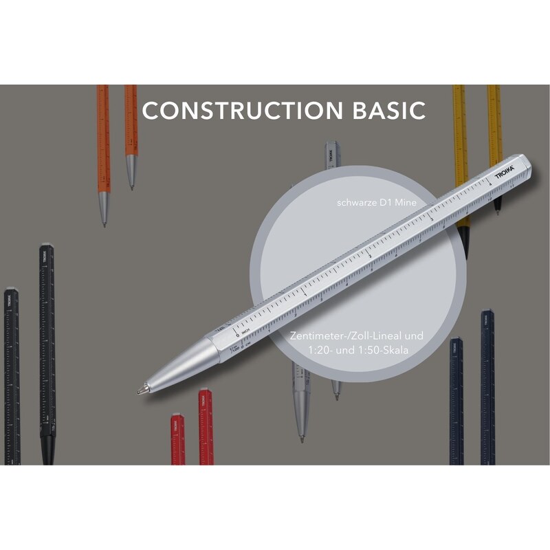 Troika Multitasking kuličkové pero Construction basic, stříbrná