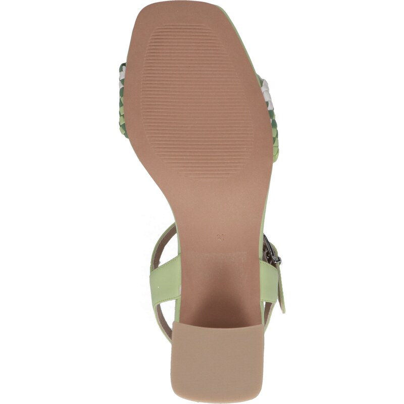 CAPRICE Dámské zelené sandály na podpatku 9-28320-42-701-355