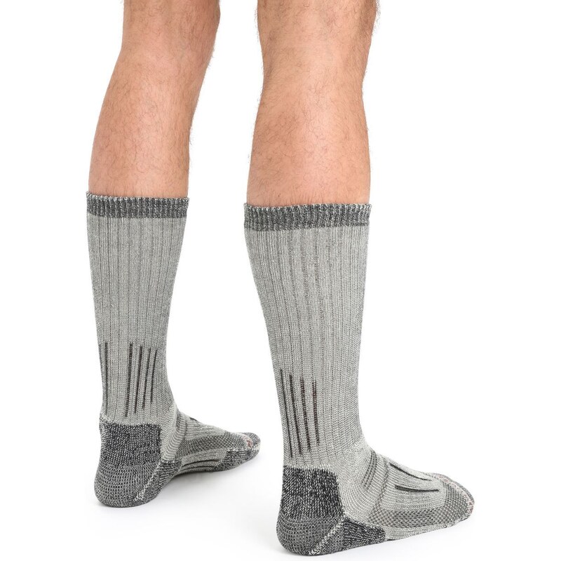 Pánské merino ponožky ICEBREAKER Mens Mountaineer Mid Calf, Jet Heather/Espresso velikost: 44,5-46,5 (L)