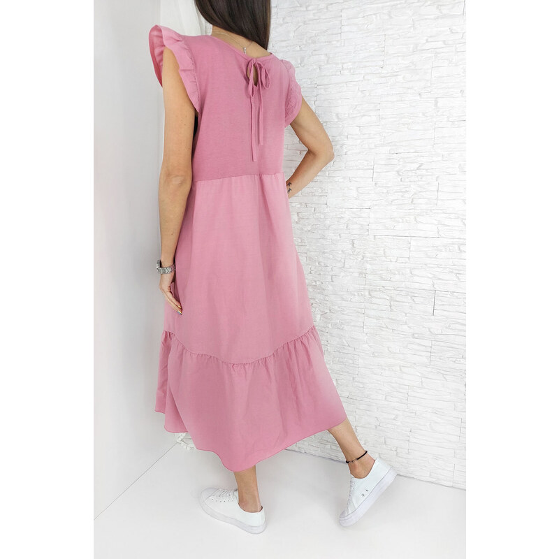 New collection Růžové dlouhé šaty LA-20193PI