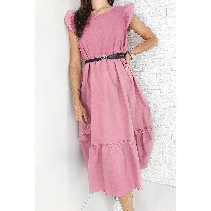 New collection Růžové dlouhé šaty LA-20193PI