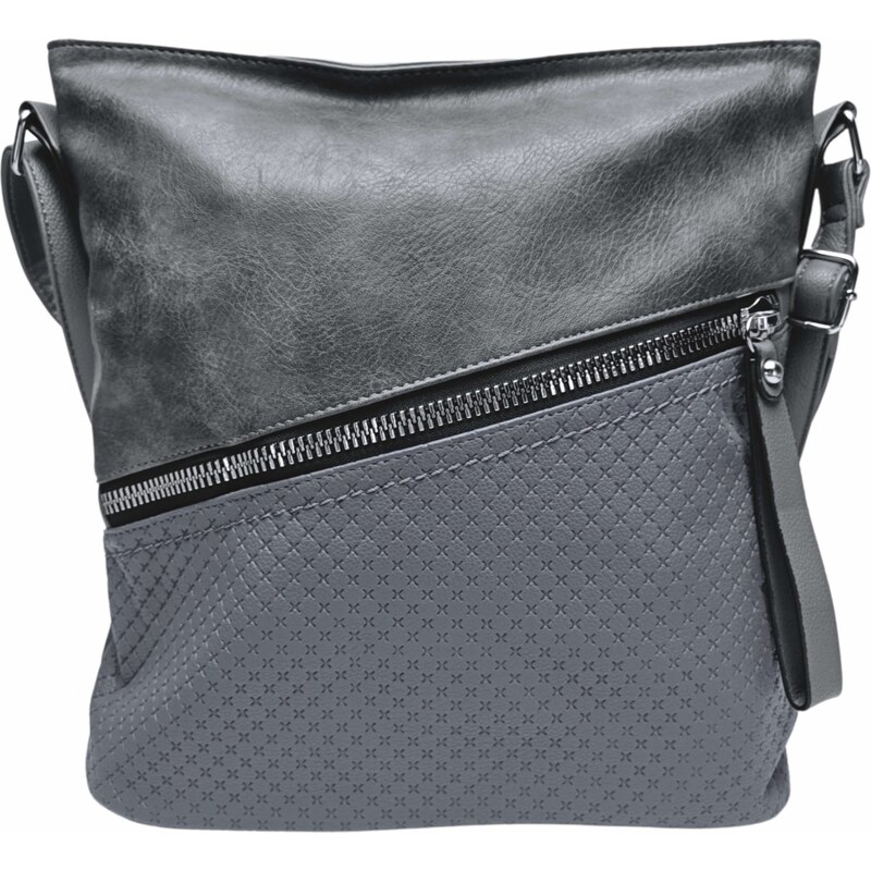 Tapple Středně šedá crossbody kabelka s šikmou kapsou