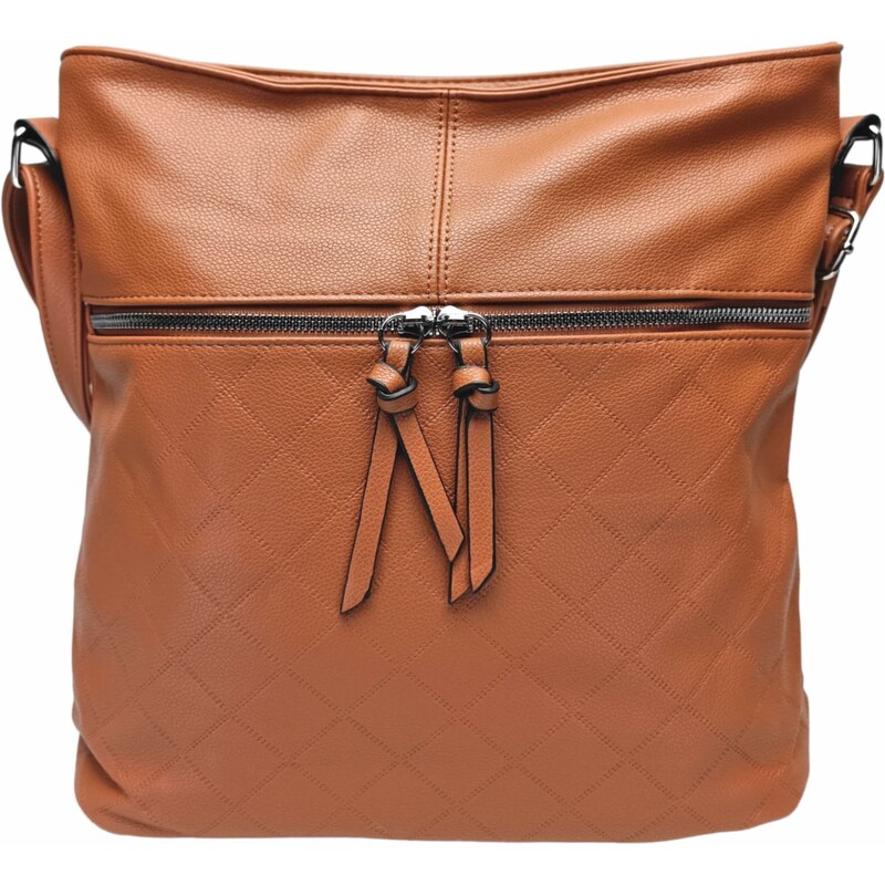 Tapple Středně hnědá crossbody kabelka s koso vzorem Delia