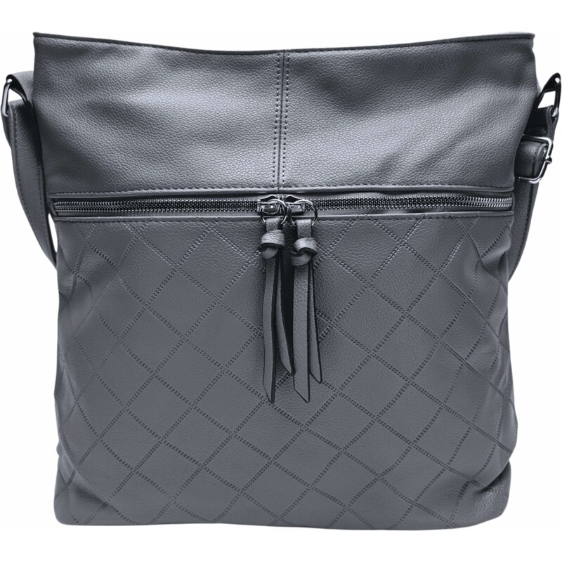 Tapple Středně šedá crossbody kabelka s koso vzorem