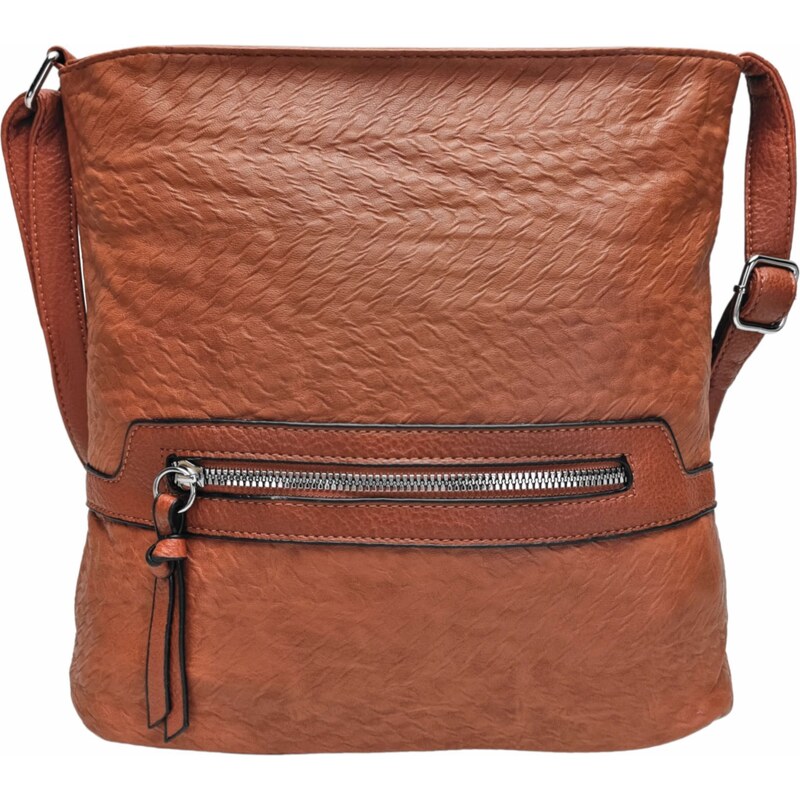 Tapple Středně hnědá crossbody kabelka s kapsou Kiara