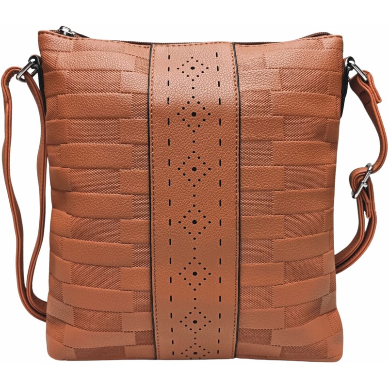 Tapple Středně hnědá crossbody kabelka se vzory