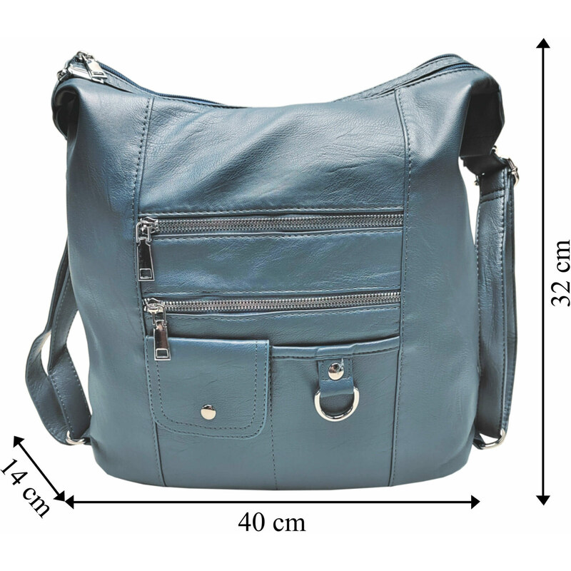Tapple Středně modrý kabelko-batoh 2v1 s kapsami Rixie