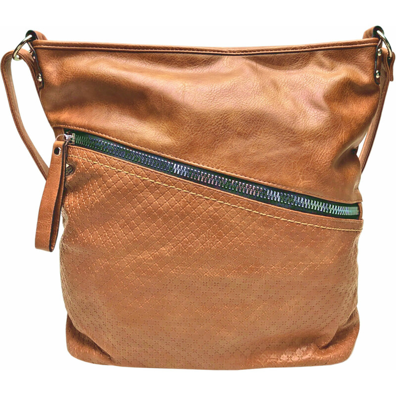 Tapple Velká středně hnědá crossbody kabelka s kapsou Lora 86606241