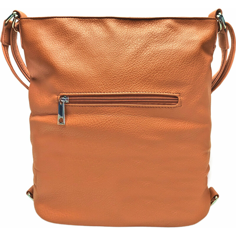 Bella Belly Střední středně hnědý kabelko-batoh 2v1 s třásněmi