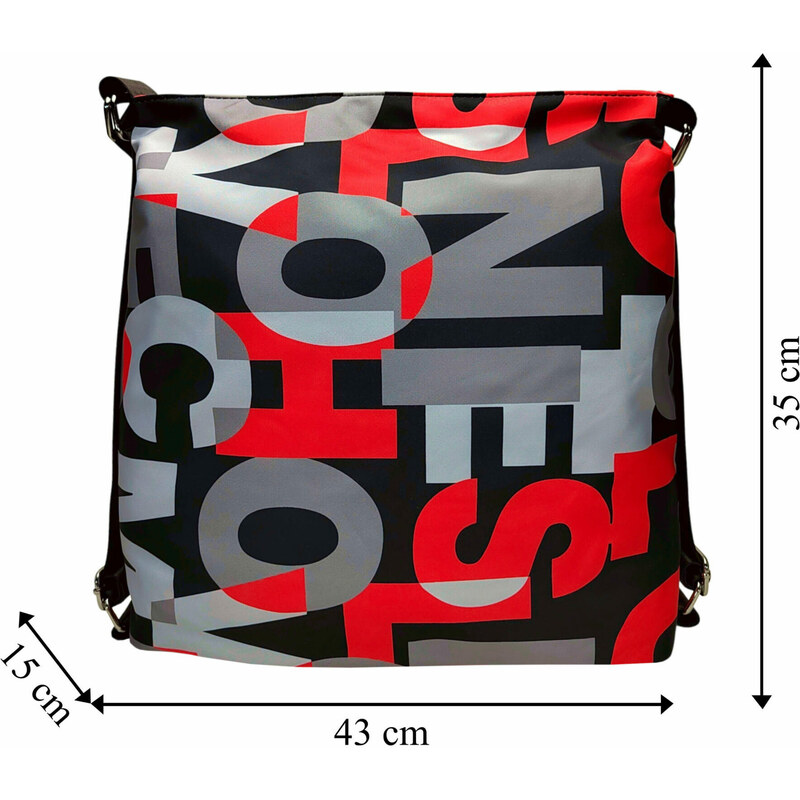 BOBO Slušivý černo-červený kabelko-batoh 2v1 z nylonu