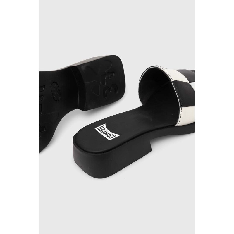 Kožené pantofle Camper TWS dámské, černá barva, na platformě, K201603.003