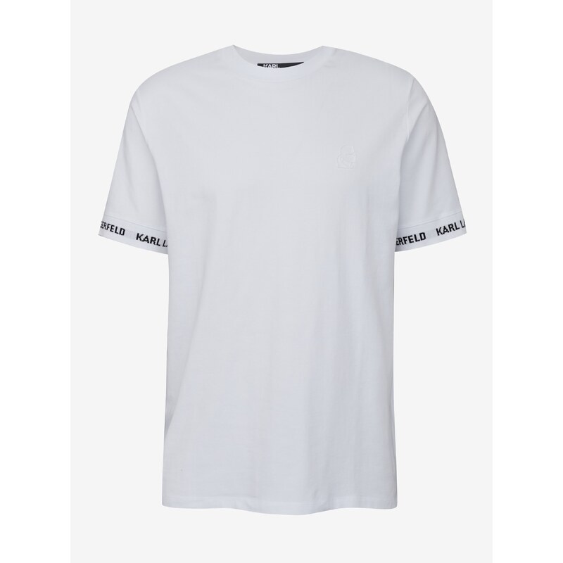 Bílé pánské tričko KARL LAGERFELD - Pánské