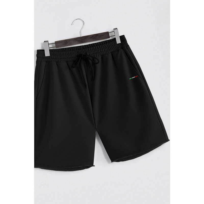 Šortky, Barva Černá, s Potiskem Italian Stripe