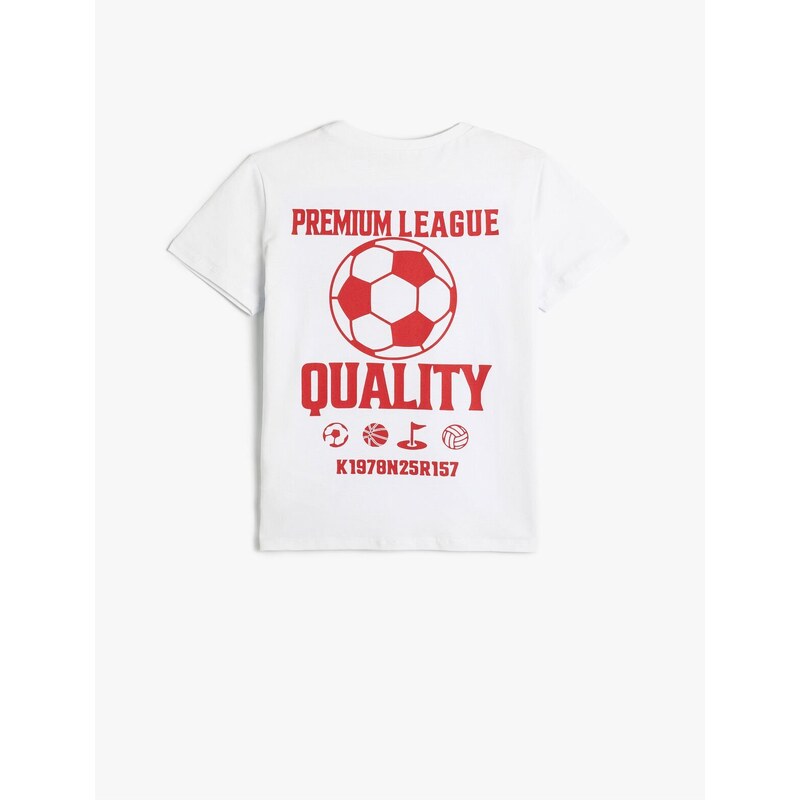 Koton T-Shirt Football Themed Short Sleeve Crew Neck Cotton