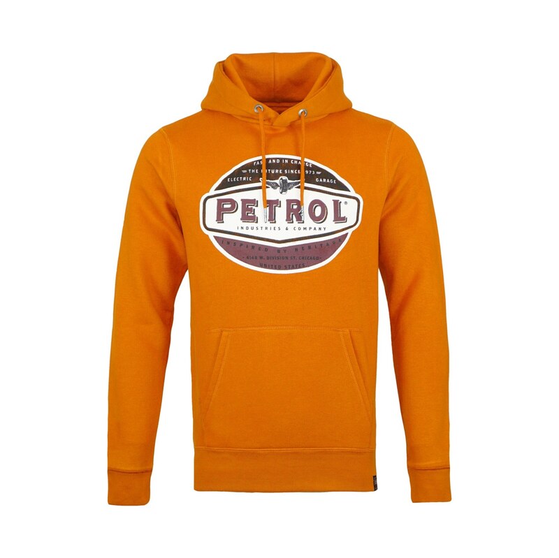 Petrol Industries Mikina hnědá / oranžová / černá / bílá