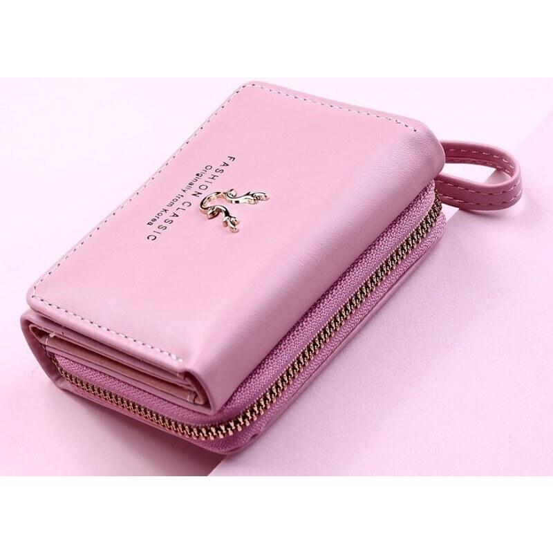 Camerazar Elegantní Malá Dámská Peněženka Retro Styl, Růžová, ekologická umělá kůže, 11x9x3.5 cm