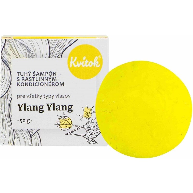 Kvitok Přírodní tuhý šampón s kondicionérem na světlé vlasy Ylang Ylang XL 50 g