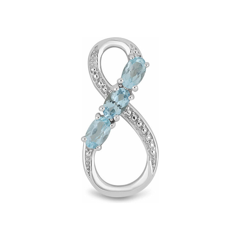 Nefertitis Přívěsek stříbrný s broušenými Blue Sky topazy Ag 925 91879792