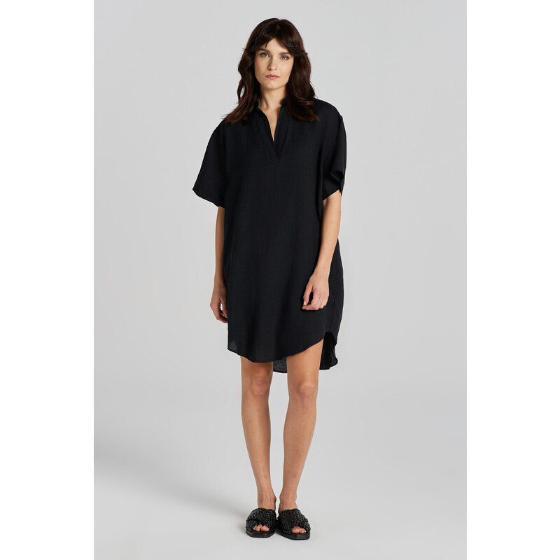 ŠATY GANT REL SS LINEN CAFTAN EBONY BLACK 91881719