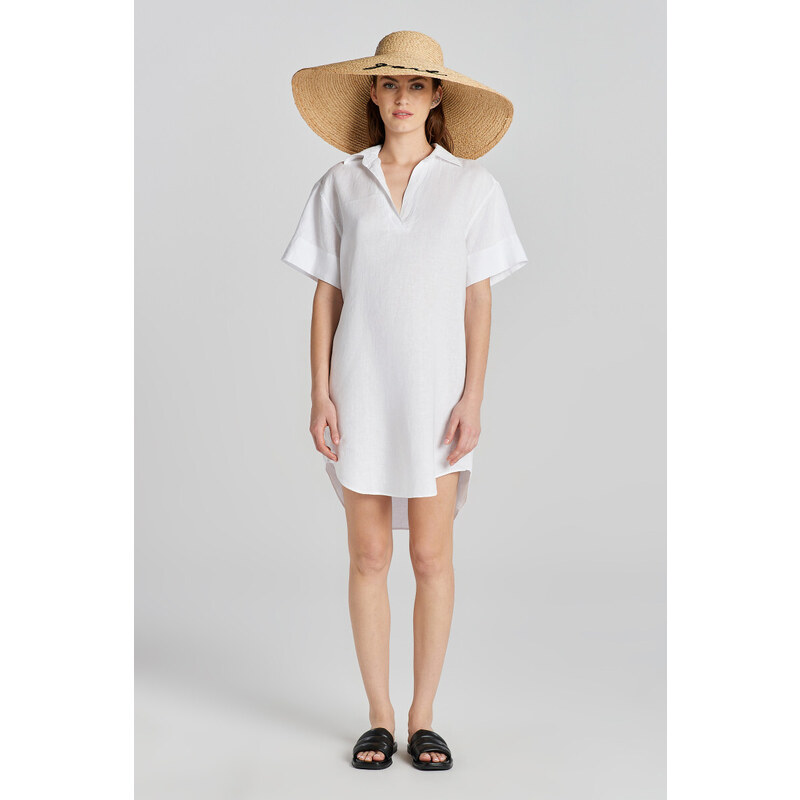 ŠATY GANT REL SS LINEN CAFTAN WHITE 91881720