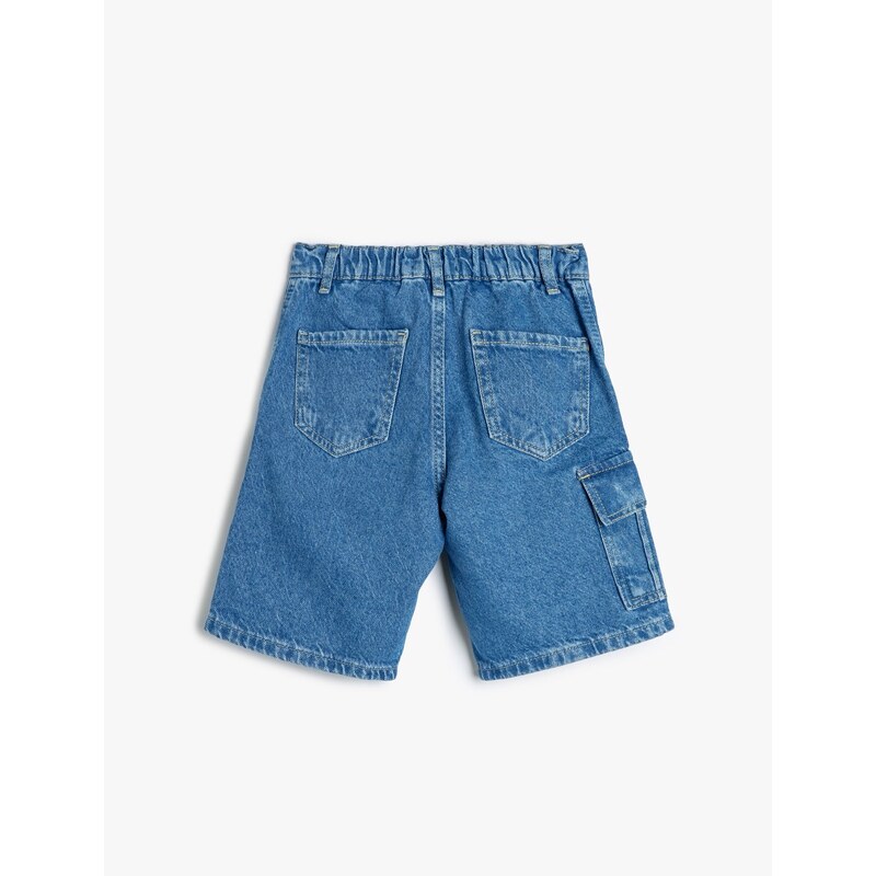 Koton Pocket Cotton Cargo Denim Shorts