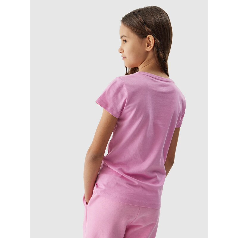 Dívčí tričko z organické bavlny 4F - růžové
