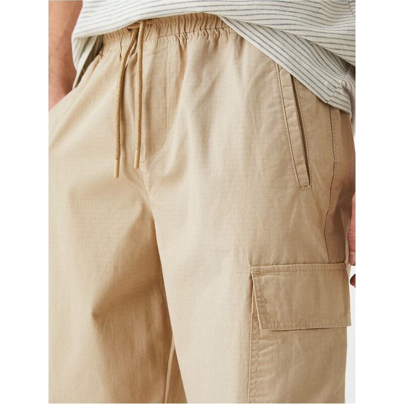 Koton Jogger Cargo Pants with Lace-Up Waist with Pocket Detail.