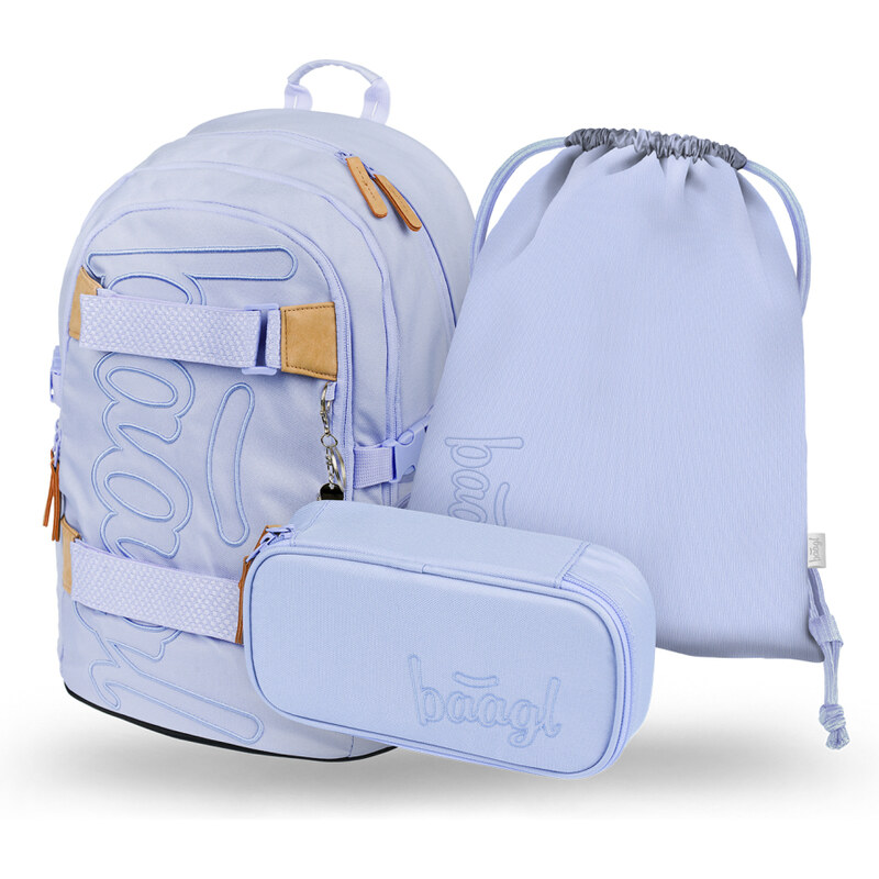 BAAGL 3 SET Skate Lilac: batoh, penál, sáček