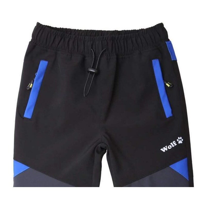 Wolf (ušito v Číně) Chlapecké softshellové kalhoty Wolf B2483 (jarní bez fleecu) černé